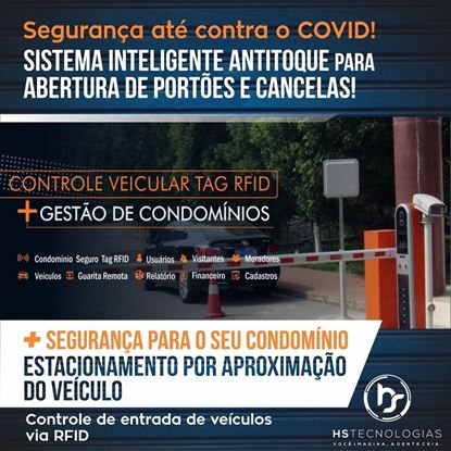 Controle veicular RFID, nenhum contato físico, automático e prático